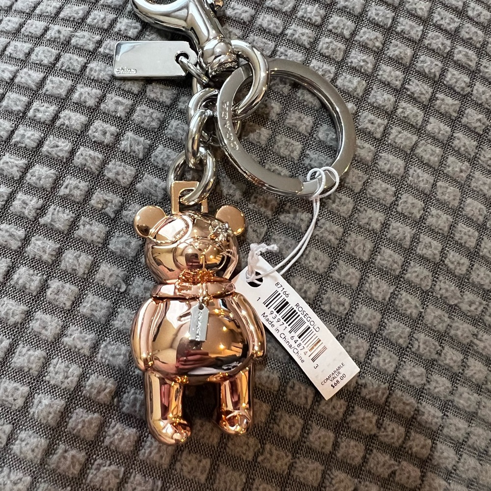 COACH Rose Gold Bear Keychain or bag charm